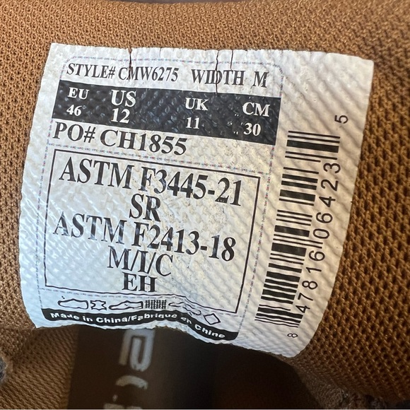 Carhartt Men's Brown Leather  Steel Toe Safety Work Boots Size 12 M Distressed - Picture 12 of 17